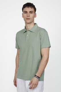 Мужская зеленая футболка Slim Fit с воротником поло с рисунком Tudors, зеленый