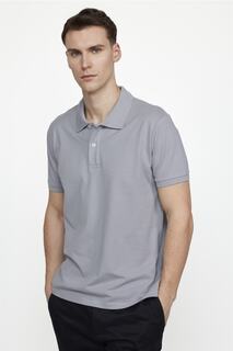 Мужская однотонная хлопковая футболка с воротником поло, серая футболка пике Tudors, серый