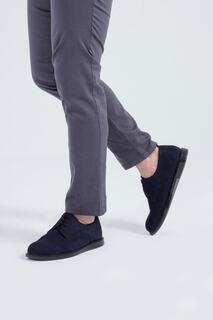 Мужская повседневная обувь из натуральной кожи на удобной подошве и шнурках CZ London, темно-синий