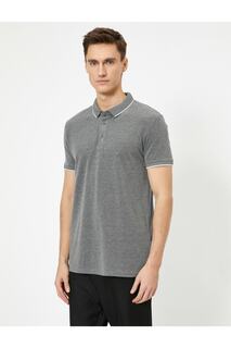 Мужская серая футболка с воротником-поло Koton, серый