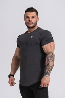 Мужская спортивная футболка | Черный Меланж | Майка для тренировок | Gymwolves