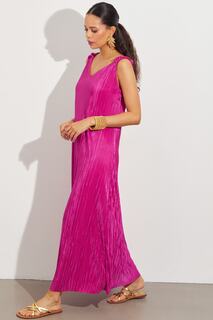 Женское платье миди на плиссированной подкладке цвета фуксии BK1646 Cool &amp; Sexy, розовый