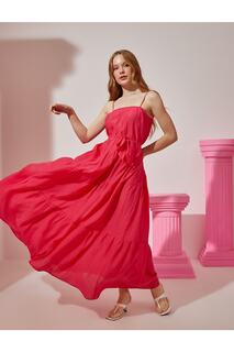 Rachel Araz X - длинное платье с поясом на бретелях Tencel:торговая марка: Koton, розовый