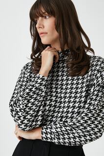 Rachel Araz X — свитер с высоким воротником и узором «гусиные лапки» Koton, черный