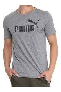 Мужская футболка Ess Logo Tee Medium Grey Heather Puma, серый
