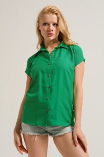 Женская зеленая рубашка с коротким рукавом armonika, зеленый