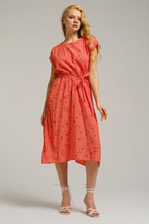 Женское платье с эластичной завязкой на талии цвета граната armonika, красный