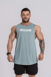 Мужская футболка без рукавов | Мужская спортивная футболка | Зеленый | Майка для тренировок | Gymwolves