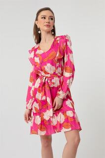 Женское платье цвета фуксии с цветочным узором Lafaba, розовый