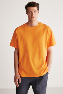 Мужская футболка оверсайз Jett из 100% хлопка с плотной текстурой GRIMELANGE, оранжевый