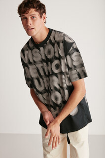 Мужская футболка оверсайз Vision Vision из 100% хлопка с принтом GRIMELANGE, серый