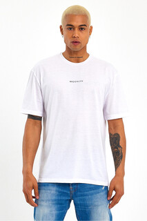 Мужская футболка оверсайз с круглым вырезом с принтом Brooklyn Spr21y27 Superlife, белый Süperlife