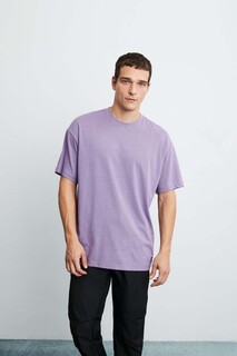 Мужская футболка оверсайз Jett из 100% хлопка с плотной текстурой GRIMELANGE, фиолетовый