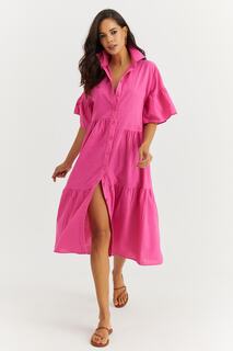 Женское платье-рубашка Katen цвета фуксии SF1524 Cool &amp; Sexy, розовый