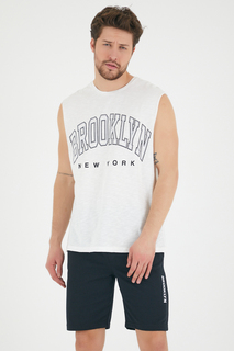 Мужская футболка с круглым вырезом стандартного кроя с принтом Brooklyn Spr22ts116 Superlife, экрю Süperlife