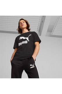 Мужская футболка с логотипом Classics, черная Puma, черный