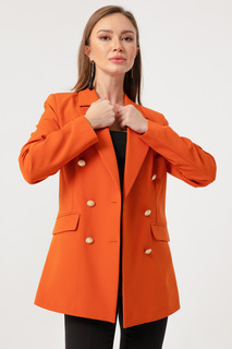 Женская золотистая куртка на пуговицах плиточного цвета Lafaba, оранжевый