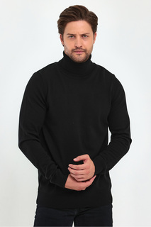 Мужская черная водолазка базового трикотажа, свитер Lafaba, черный