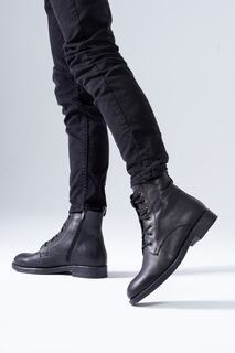 Мужские ботинки из натуральной кожи, резиновая зимняя обувь Chukka на молнии CZ London, черный