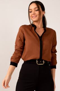 Женская коричневая рубашка в полоску спереди armonika, коричневый
