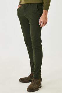 Мужские брюки чинос приталенного кроя цвета хаки с боковыми карманами AC&amp;Co Altinyildiz Classics