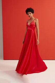 Атласное платье премиум-класса VATKALI, красный