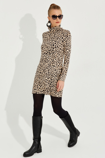 Женское светло-коричневое мягкое мини-платье с леопардовым принтом AYD253 Cool &amp; Sexy, коричневый