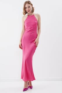Атласное платье с веревочными бретелями SHOWCASE Vitrin, розовый