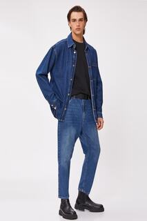 Мужские джинсы цвета индиго среднего размера Koton, синий