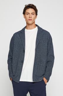 Базовая куртка с карманными пуговицами Koton, темно-синий