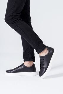 Мужские кроссовки из натуральной кожи, удобная спортивная обувь на шнуровке CZ London, черный
