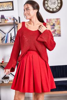 Женская красная короткая расклешенная юбка armonika, красный