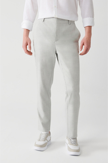 Мужские светло-серые брюки-чиносы свободного покроя в клетку с боковыми карманами Easy-Iron Avva, серый