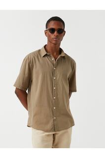 Базовая рубашка с коротким рукавом Koton, хаки