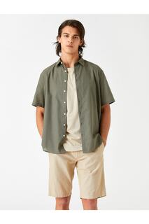 Базовая рубашка с коротким рукавом Koton, серый