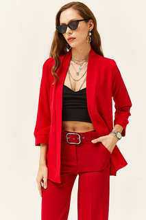 Женская красная куртка-атлас с шалевым воротником Olalook, красный