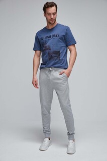 Мужские спортивные штаны Jeremiyah стандартного кроя с гибким тканевым поясом и эластичным карманом GRIMELANGE, серый