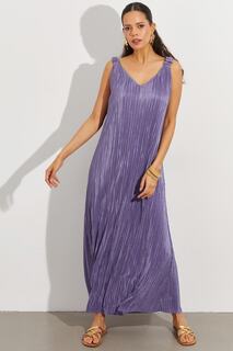 Женское сиреневое платье миди на плиссированной подкладке BK1646 Cool &amp; Sexy, фиолетовый