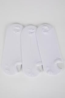 Мужские хлопковые носки-кеды из трех предметов DeFacto, белый