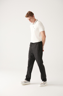 Мужские черные эластичные брюки на шнуровке в полоску, свободного покроя, удобные брюки-джоггеры Avva, черный
