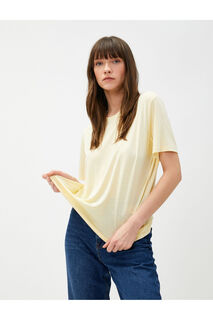 Базовая футболка из модала с коротким рукавом Koton, желтый
