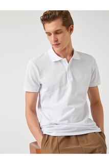 Базовая футболка с воротником-поло Koton, белый