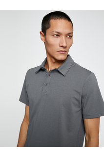 Базовая футболка с воротником-поло, хлопок Koton, серый