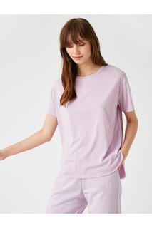 Базовая футболка с коротким рукавом Koton, фиолетовый
