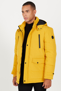 Мужское желтое стандартное пальто с воротником-стойкой и воротником-стойкой для улицы AC&amp;Co/Altınyıldız Classics AC&amp;Co Altinyildiz Classics, желтый