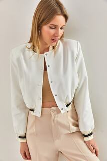 Женская куртка на подкладке в рубчик Bianco Lucci, белый