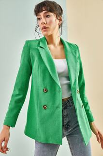 Женская куртка на четырех пуговицах 8080 Bianco Lucci, зеленый