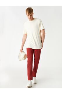 Базовые брюки прямого кроя Koton, бордовый