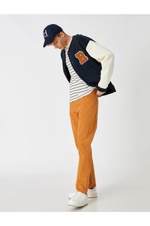 Базовые брюки прямого кроя Koton, оранжевый