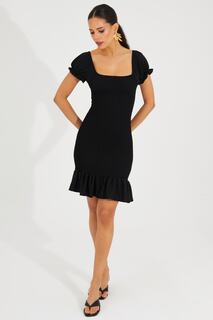 Женское черное мини-платье с позументом Cool &amp; Sexy, черный